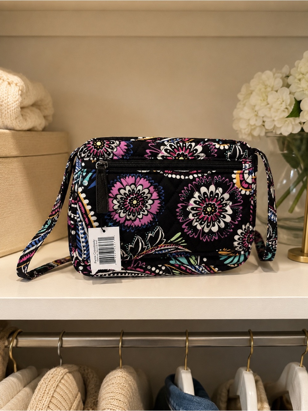 NWT Vera Bradley Petite Crossbody Bandana Swirl Quilted Cotton Bag